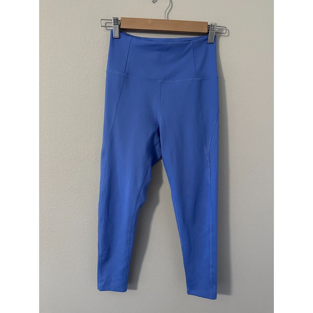 Girlfriend Collective Women small Tight Legging Periwinkle Blue Crop Compression